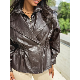 Veste en simili cuir Oséa - Chocolat