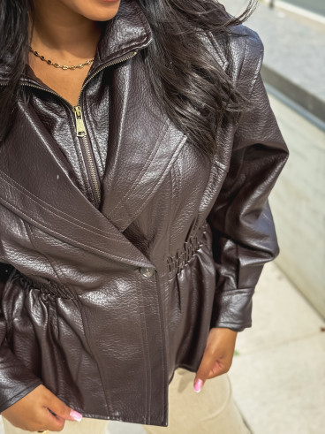 Veste en simili cuir Oséa - Chocolat Veste en simili cuir Oséa - Chocolat