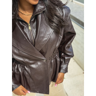 Veste en simili cuir Oséa - Chocolat
