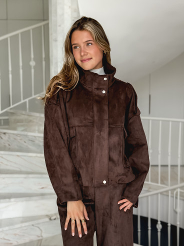 Veste en suédine Nora - Chocolat Veste en suédine Nora - Chocolat