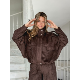 Veste en suédine Nora - Chocolat