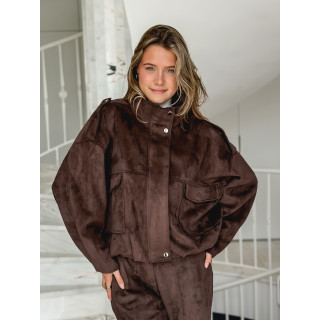 Veste en suédine Nora - Chocolat