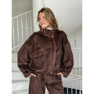 Veste en suédine Nora - Chocolat