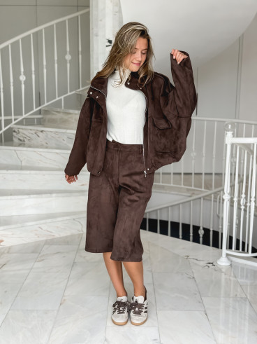 Veste en suédine Nora - Chocolat Veste en suédine Nora - Chocolat