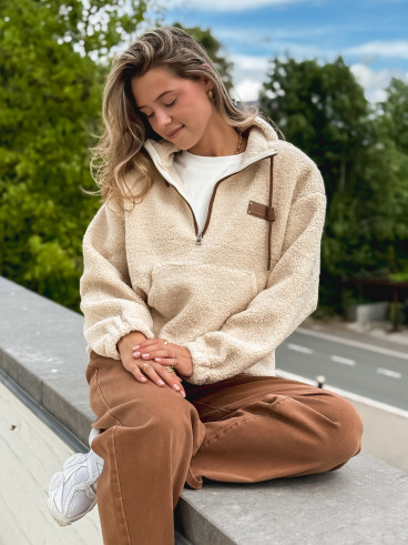Pull en teddy Miki - Beige