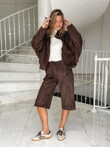 Veste en suédine Nora - Chocolat Veste en suédine Nora - Chocolat