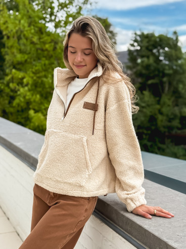 Pull en teddy Miki - Beige