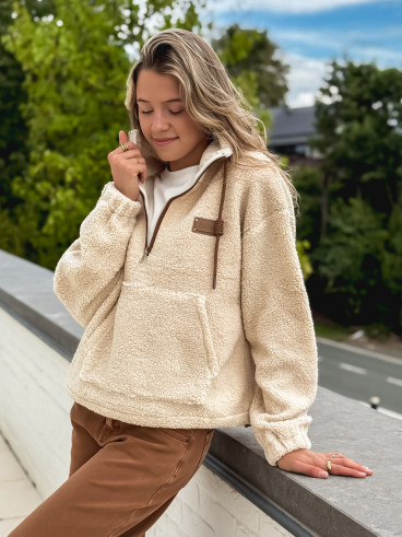 Pull en teddy Miki - Beige