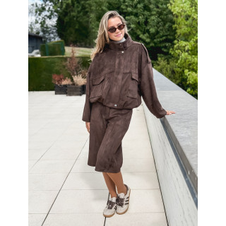 Veste en suédine Nora - Chocolat
