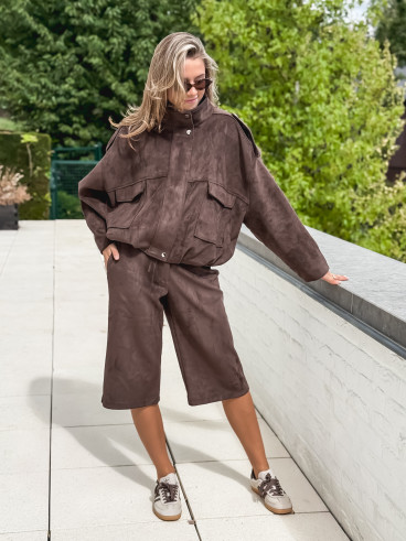 Veste en suédine Nora - Chocolat Veste en suédine Nora - Chocolat