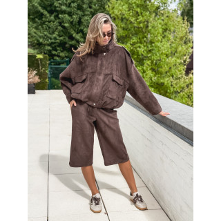 Veste en suédine Nora - Chocolat