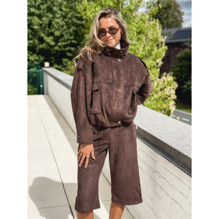 Veste en suédine Nora - Chocolat