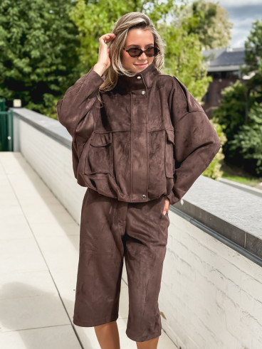Veste en suédine Nora - Chocolat Veste en suédine Nora - Chocolat