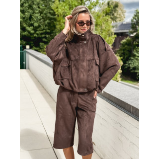 Veste en suédine Nora - Chocolat