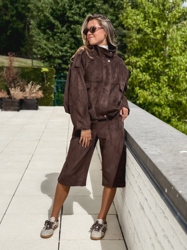 Veste en suédine Nora - Chocolat Veste en suédine Nora - Chocolat