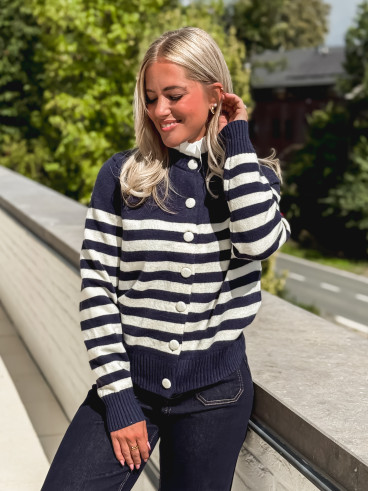 Pull ligné Yollie - Bleu marine Pull ligné Yollie - Bleu marine