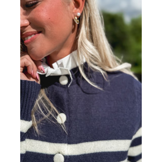 Pull ligné Yollie - Bleu marine
