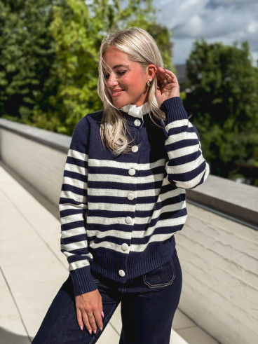 Pull ligné Yollie - Bleu marine Pull ligné Yollie - Bleu marine