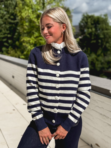 Pull ligné Yollie - Bleu marine Pull ligné Yollie - Bleu marine
