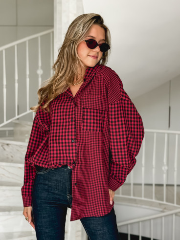 Chemise à carreaux Livane - Rouge/Noir