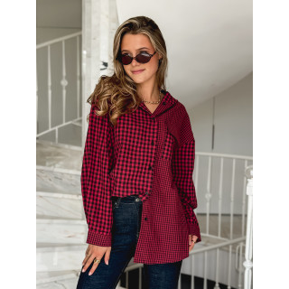 Chemise à carreaux Livane - Rouge/Noir