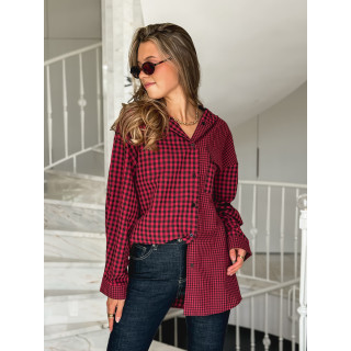 Chemise à carreaux Livane - Rouge/Noir