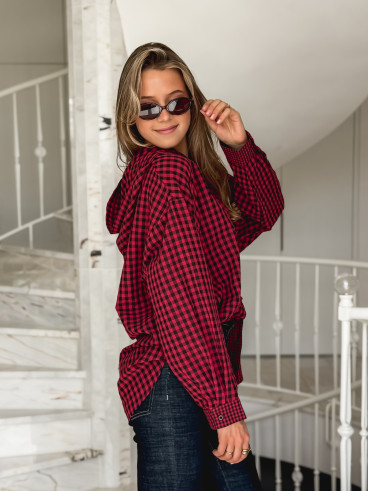 Chemise à carreaux Livane - Rouge/Noir