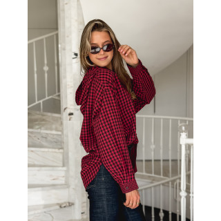 Chemise à carreaux Livane - Rouge/Noir