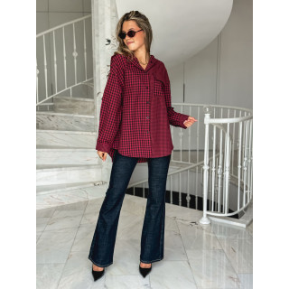 Chemise à carreaux Livane - Rouge/Noir