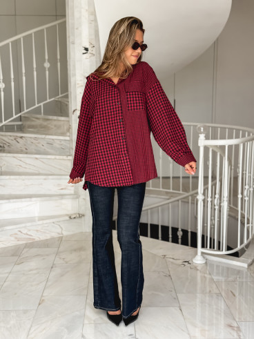 Chemise à carreaux Livane - Rouge/Noir