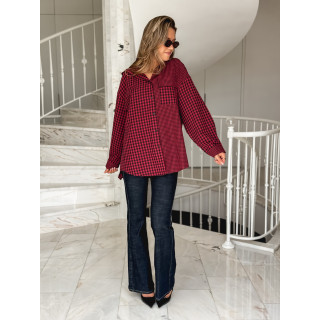 Chemise à carreaux Livane - Rouge/Noir