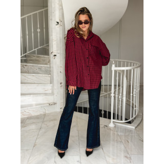 Chemise à carreaux Livane - Rouge/Noir