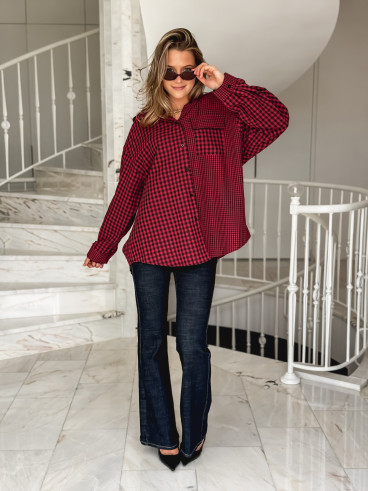 Chemise à carreaux Livane - Rouge/Noir