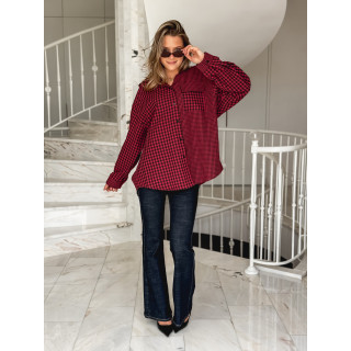 Chemise à carreaux Livane - Rouge/Noir