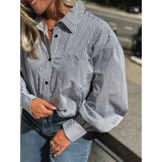 Chemise à motifs vichy Zahia - Bleu marine
