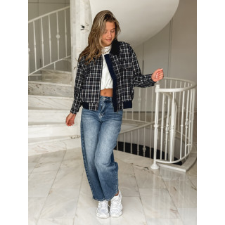 Veste à carreaux Calia - Bleu marine
