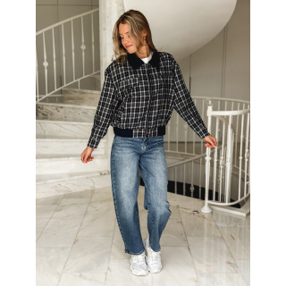 Veste à carreaux Calia - Bleu marine
