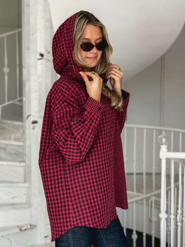 Chemise à carreaux Livane - Rouge/Noir