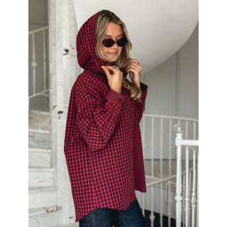 Chemise à carreaux Livane - Rouge/Noir