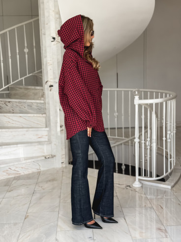 Chemise à carreaux Livane - Rouge/Noir