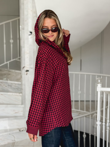 Chemise à carreaux Livane - Rouge/Noir