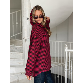 Chemise à carreaux Livane - Rouge/Noir