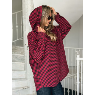 Chemise à carreaux Livane - Rouge/Noir