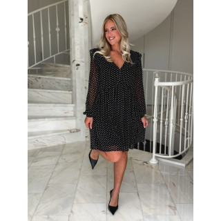 Robe à pois Nérine - Noir