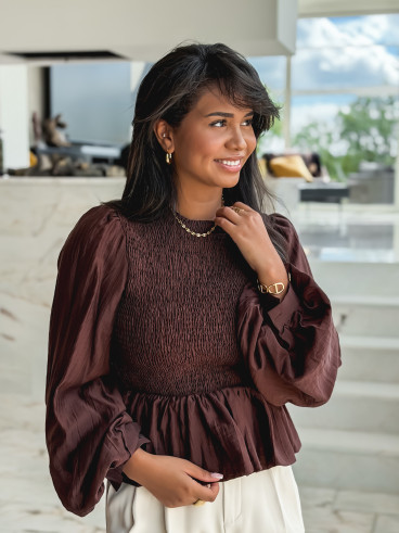 Blouse Azalys - Chocolat