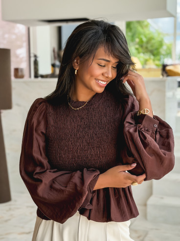 Blouse Azalys - Chocolat
