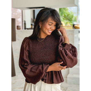 Blouse Azalys - Chocolat