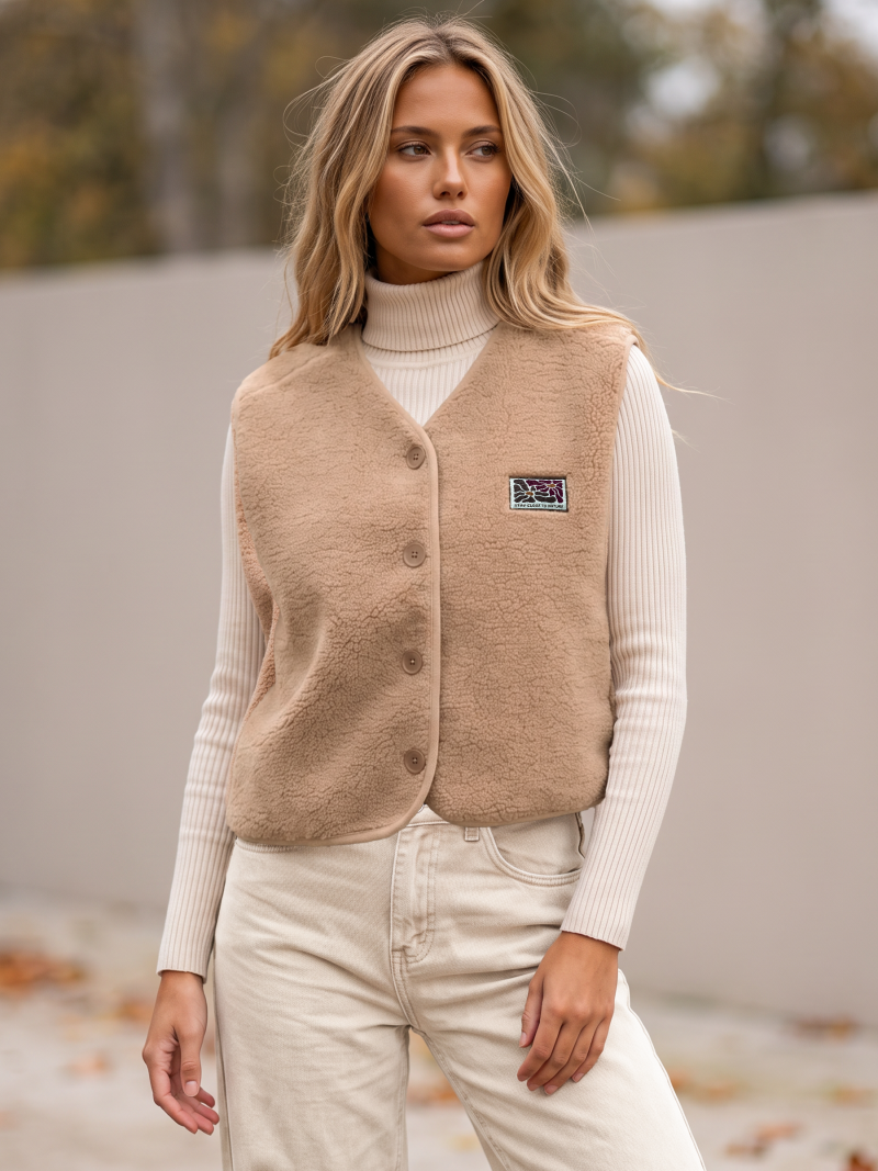 Gilet sans manches Maya - Camel Gilet sans manches Maya - Camel