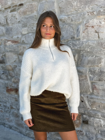 Jupe en velours Nally - Kaki