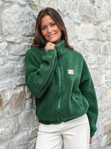 Gilet en teddy Mira - Vert sapin
